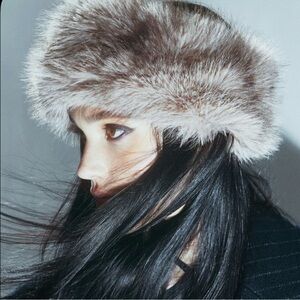 Gray Fox Fur Headband